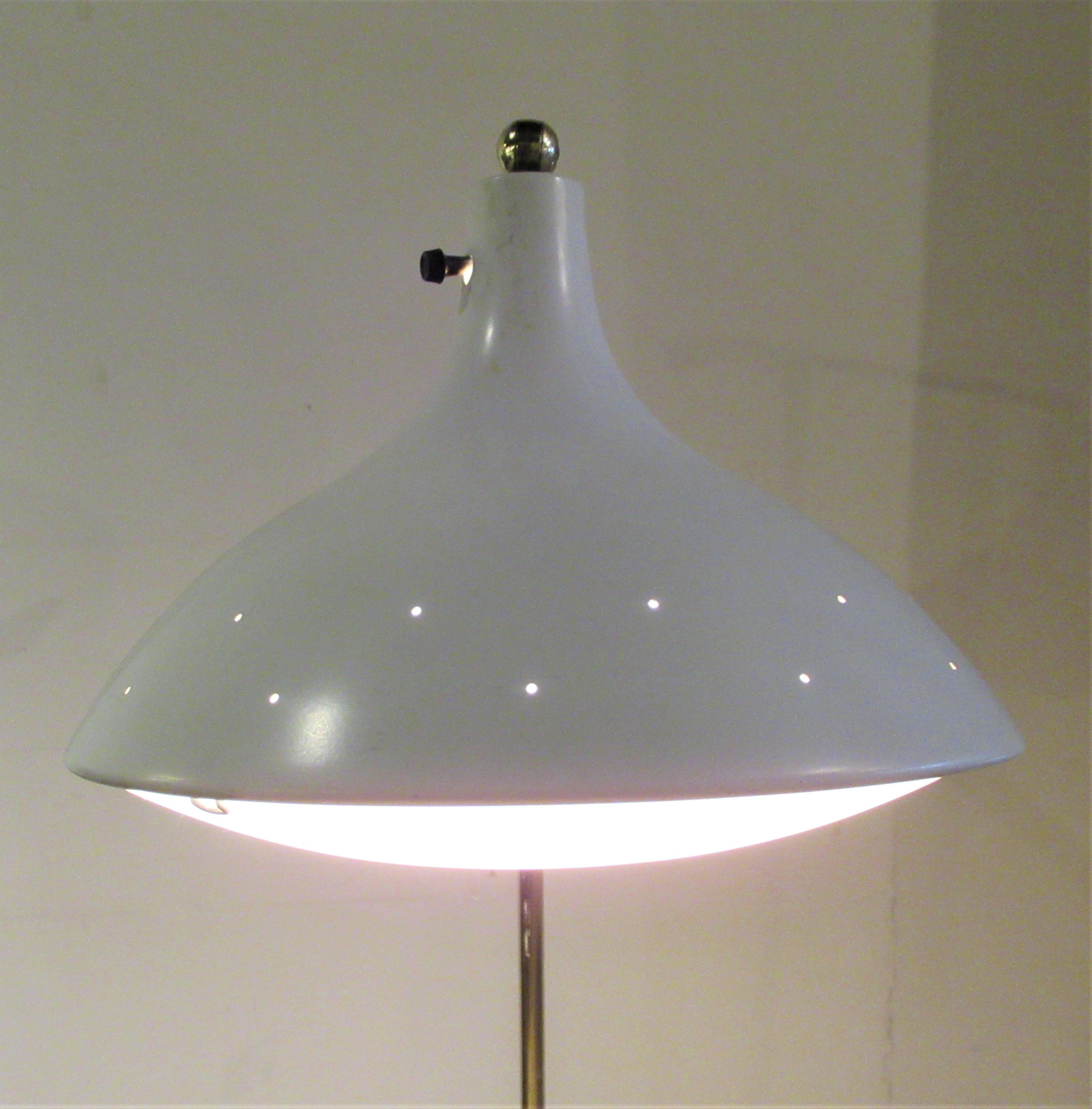 20th Century Sleek Modernist Floor Lamp Attributed to Lightolier