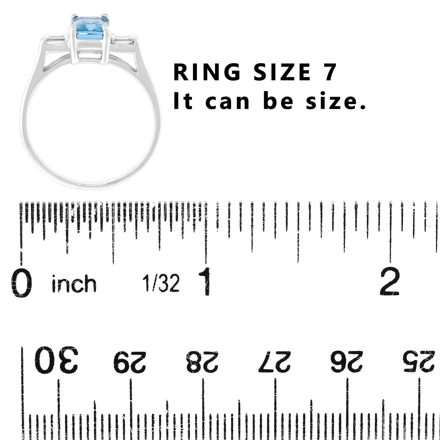 Schlichter Aquamarin- und Diamantring aus den Neunzigern im Angebot 1