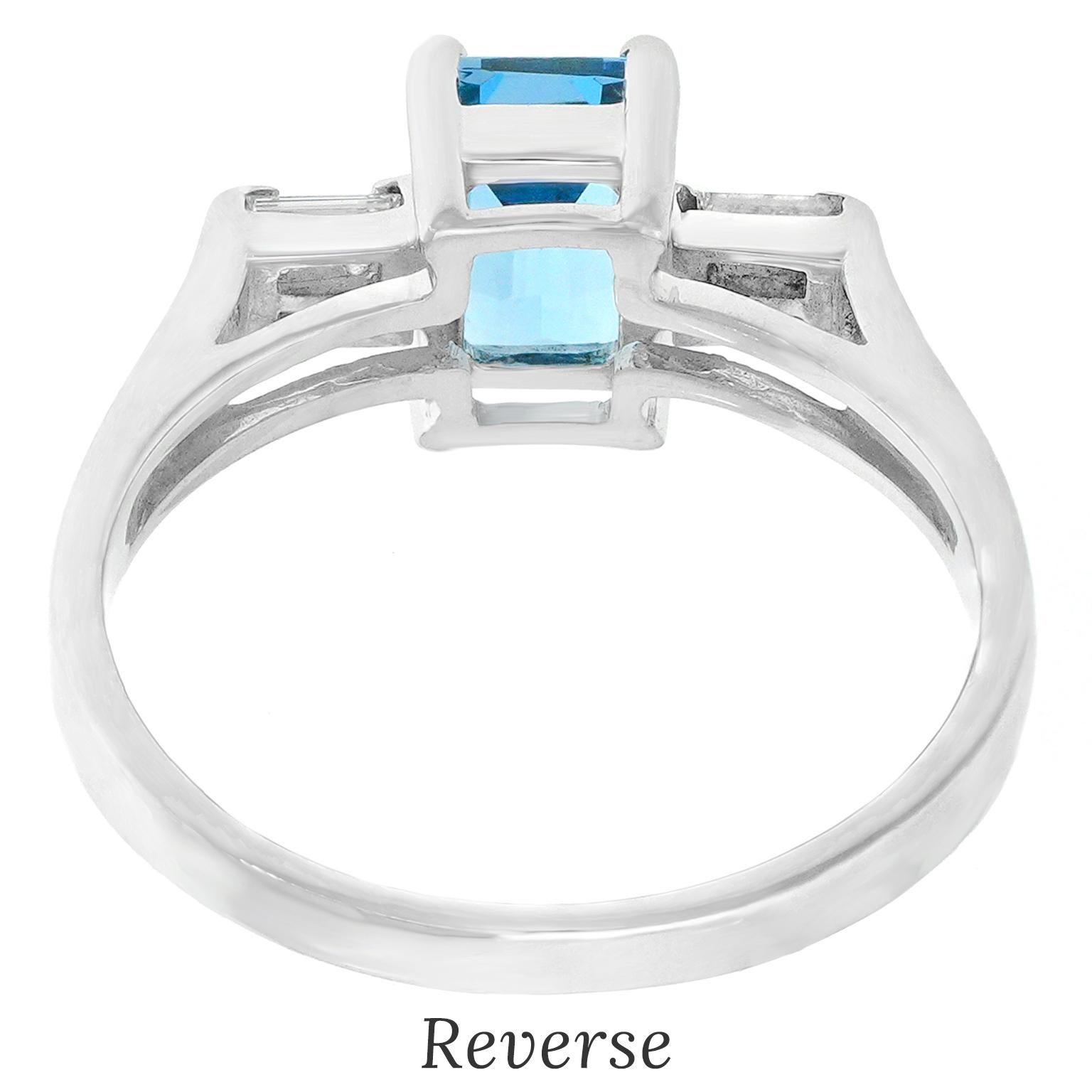 Schlichter Aquamarin- und Diamantring aus den Neunzigern im Angebot 3