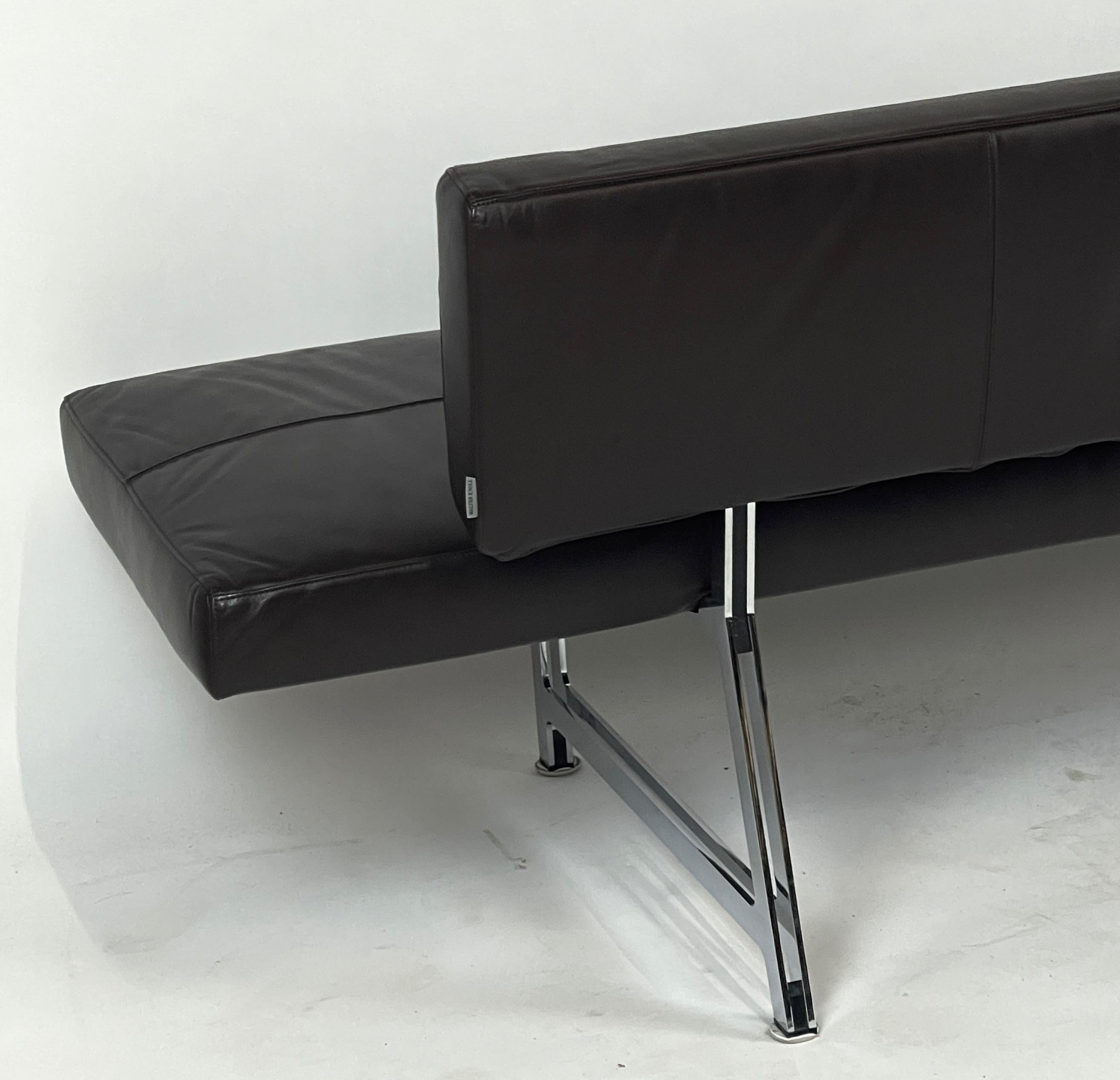 Sleek Norman Foster for Walter Knoll Leather Sofa / Daybed 'Foster 510' 10