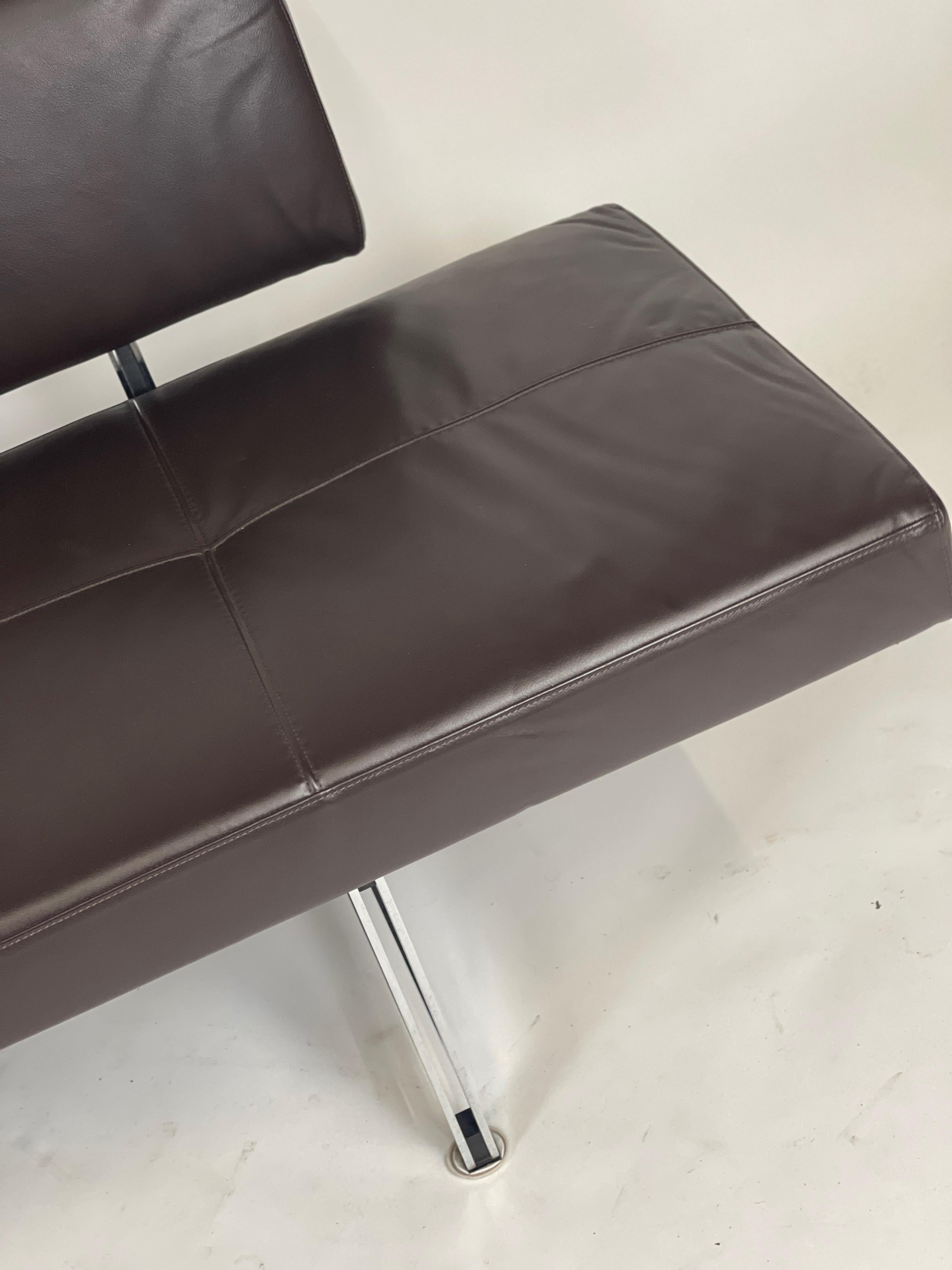 Sleek Norman Foster for Walter Knoll Leather Sofa / Daybed 'Foster 510' 1