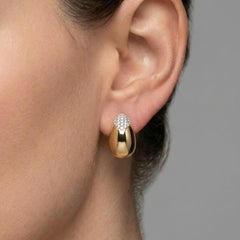 0.40ct Diamond Sleek Oval 14K Gold Stud Earrings