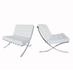 Sleek Pair of Barcelona Chairs, circa 1970s