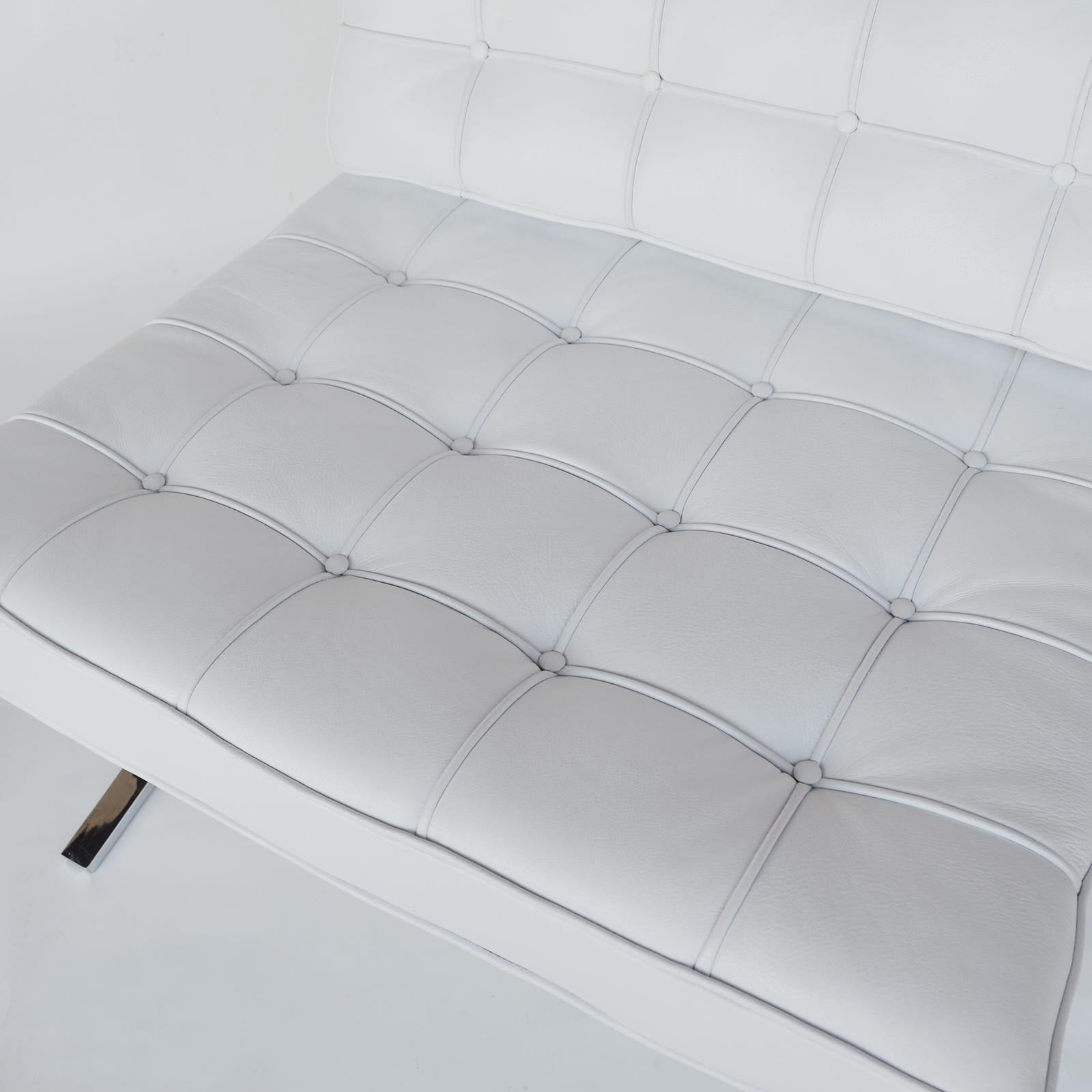 Sleek pair of Barcelona chairs.