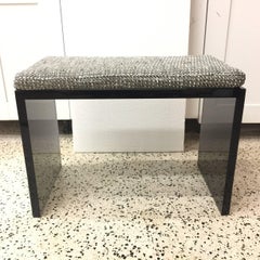 Sleek Grey Smoked Lucite Benches, 2 Available