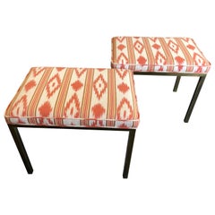 Sleek Pair of Mid-Century Modern Mastercraft Benches Ottomans