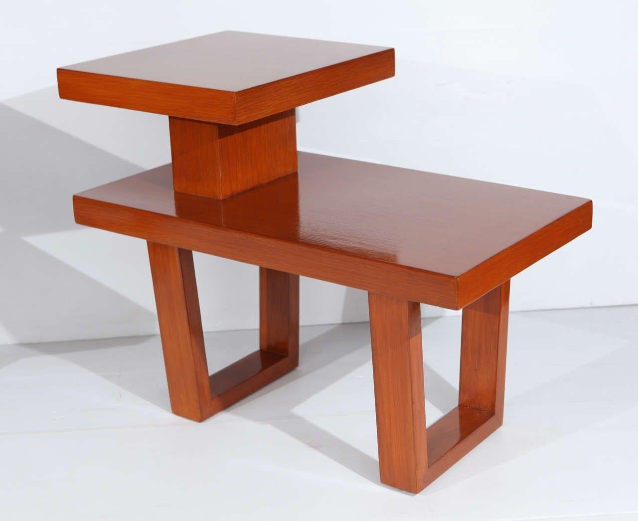 American Sleek Pair of Telephone Tables For Sale