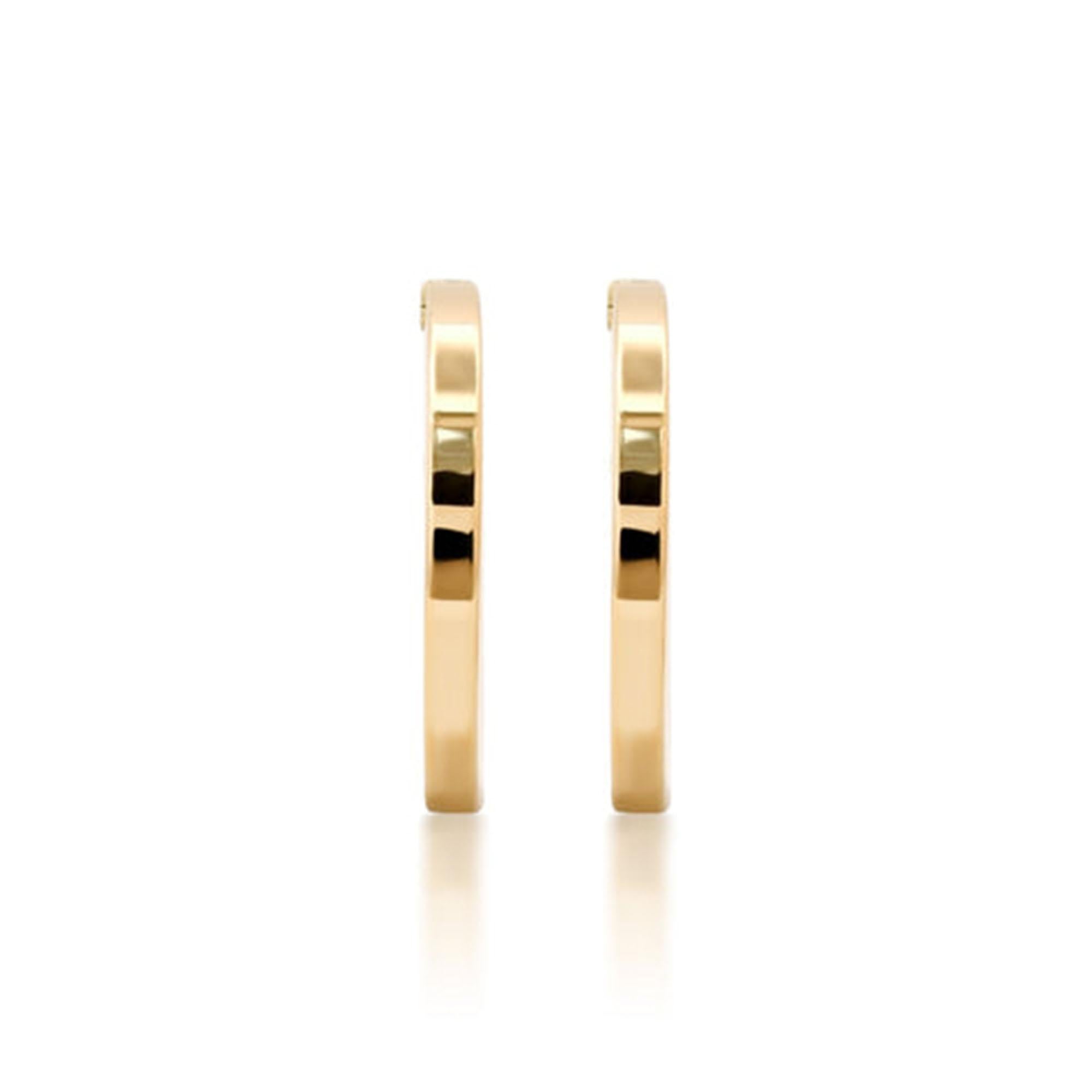 Moderne Petites boucles d'oreilles élégantes en or jaune 14K (ou 18k sur demande) avec diamants en vente