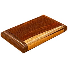 Sleek Rosewood Business Card Box / Holder