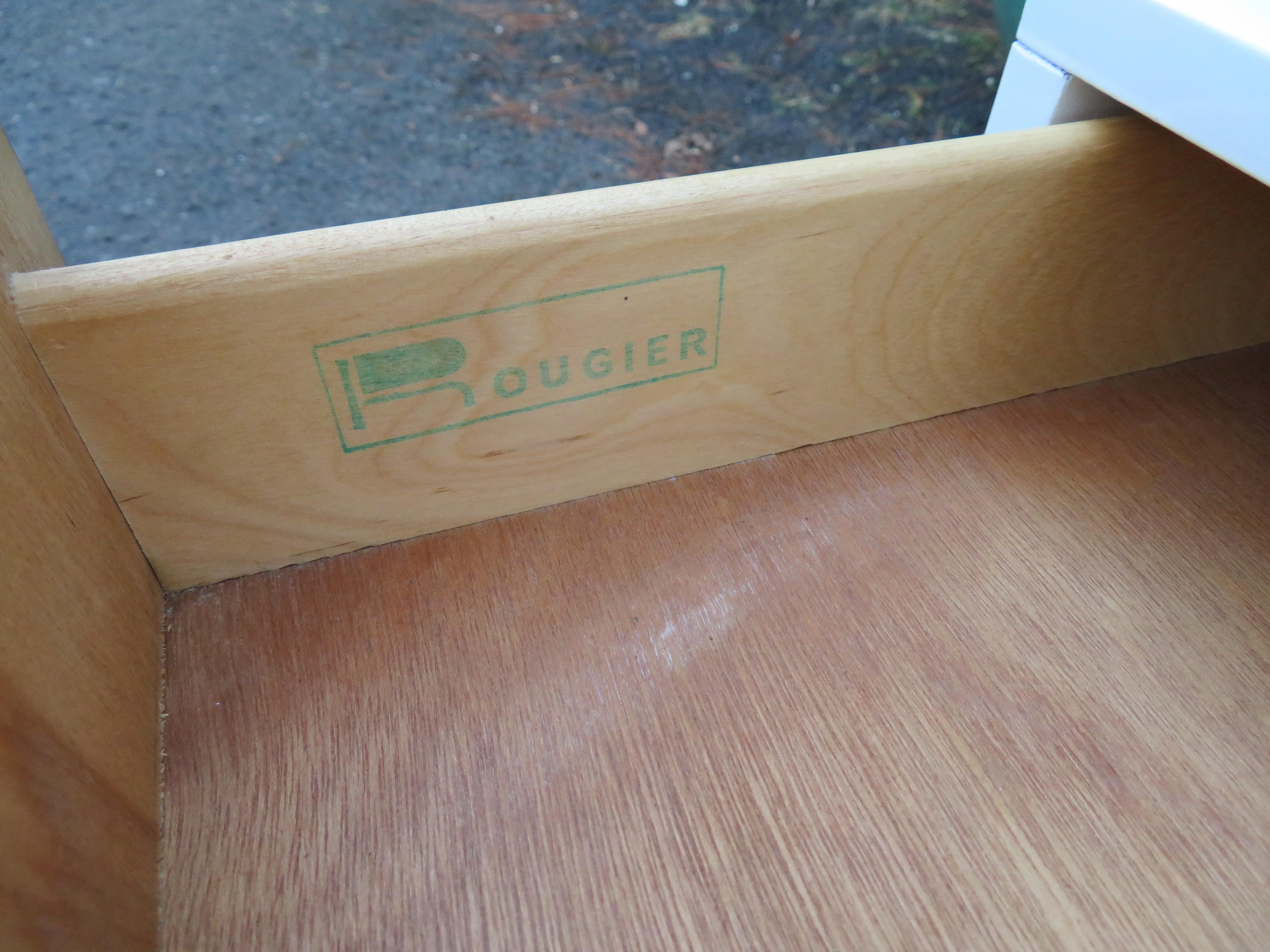 Sleek Rosewood Lacquer Rougier Kingsize Bed Headboard Night Stands Mid-Century For Sale 4