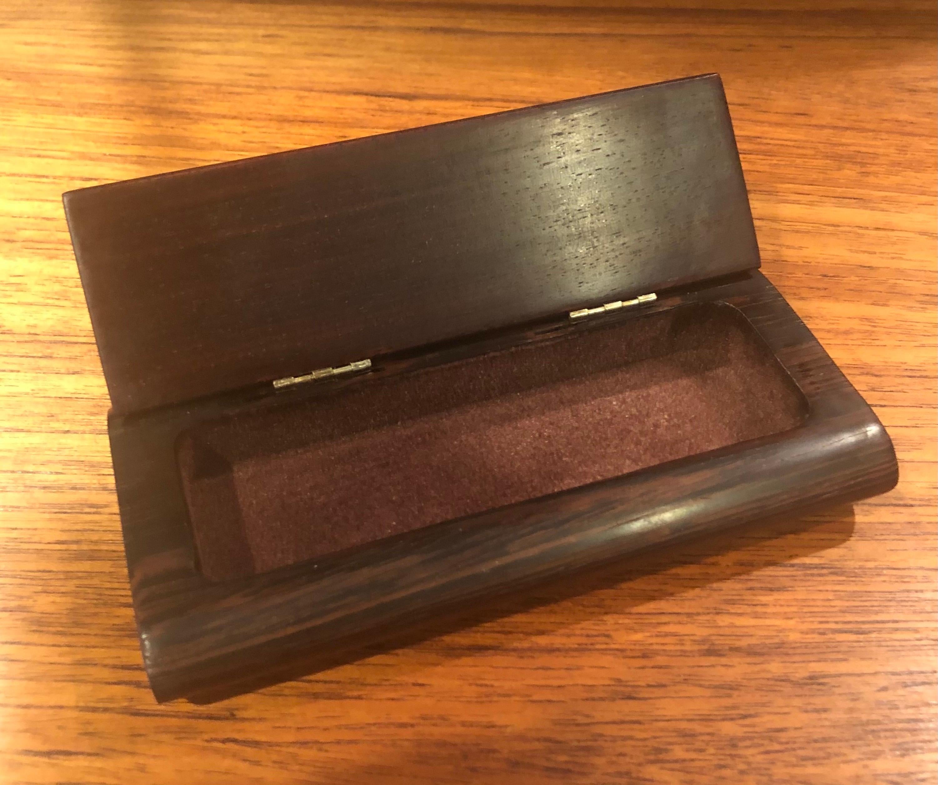 20th Century Sleek Rosewood Trinket Box For Sale
