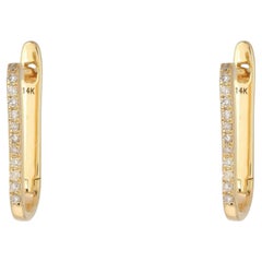 Sleek Row 14K (or 18k upon request) Yellow Gold Diamond Huggie Earrings