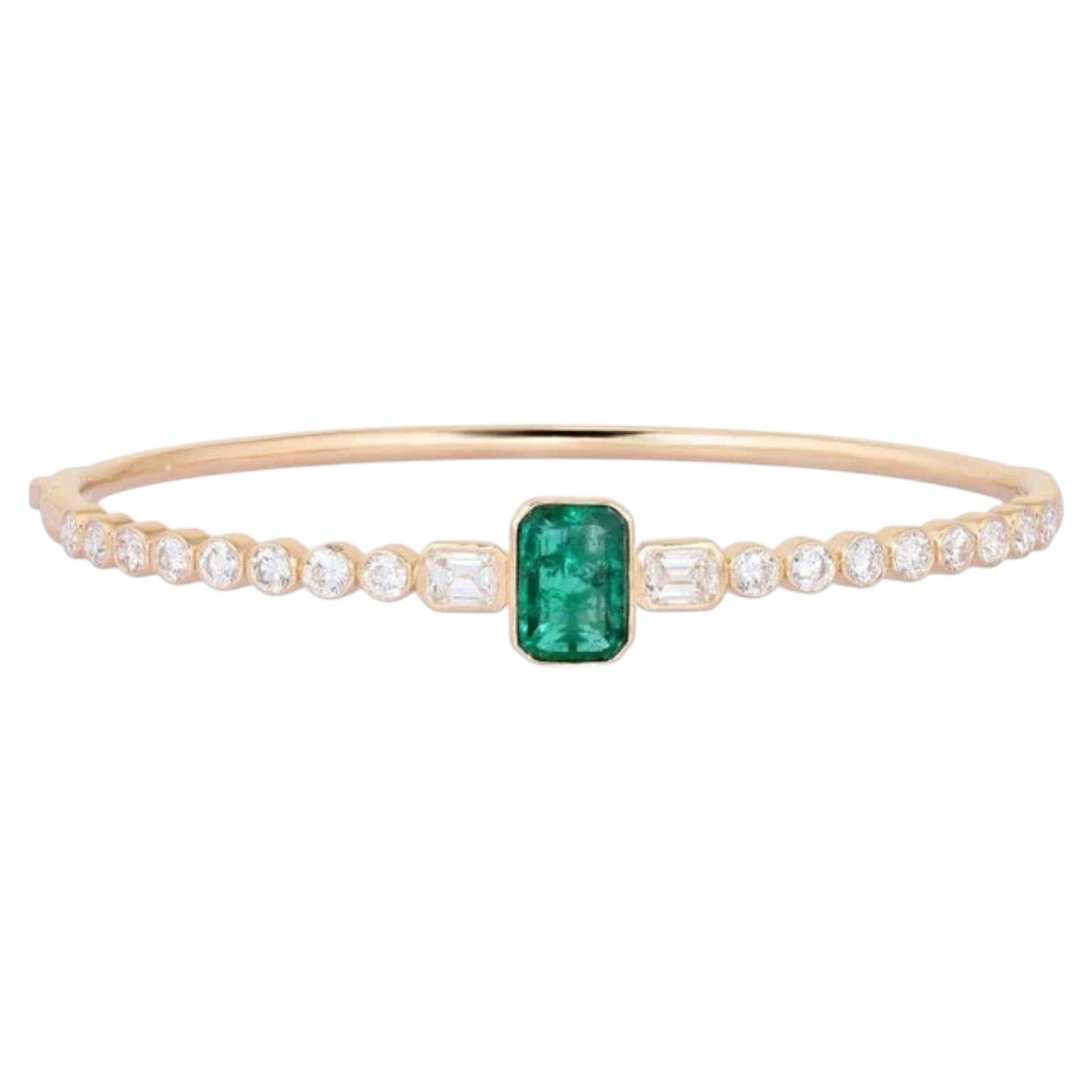 Sleek Shine 14K (or 18k upon request) Yellow Gold Diamond Bangle Bracelet