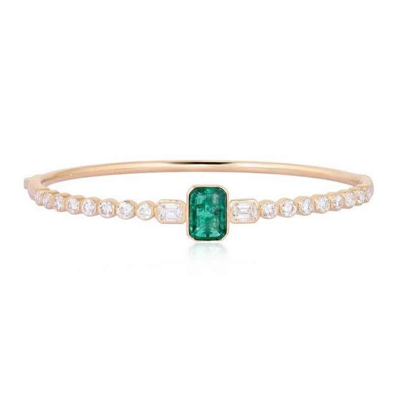 Moderne Bracelet en or jaune 14K à diamants Sleek Shine en vente