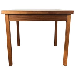 Sleek, Simple Expandable Teak Dining Table Made in Denmark