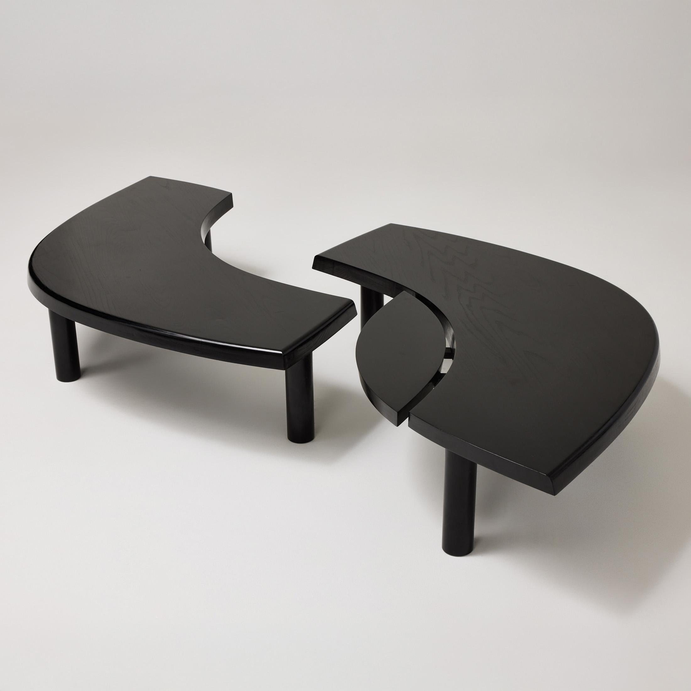 Sleek Sophistication: Pierre Chapo's T22 Table in Special Black Edition For Sale 2