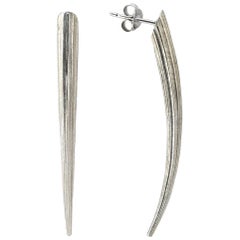 Sleek Sterling Silver Small Tusk Earrings by Lauren Newton