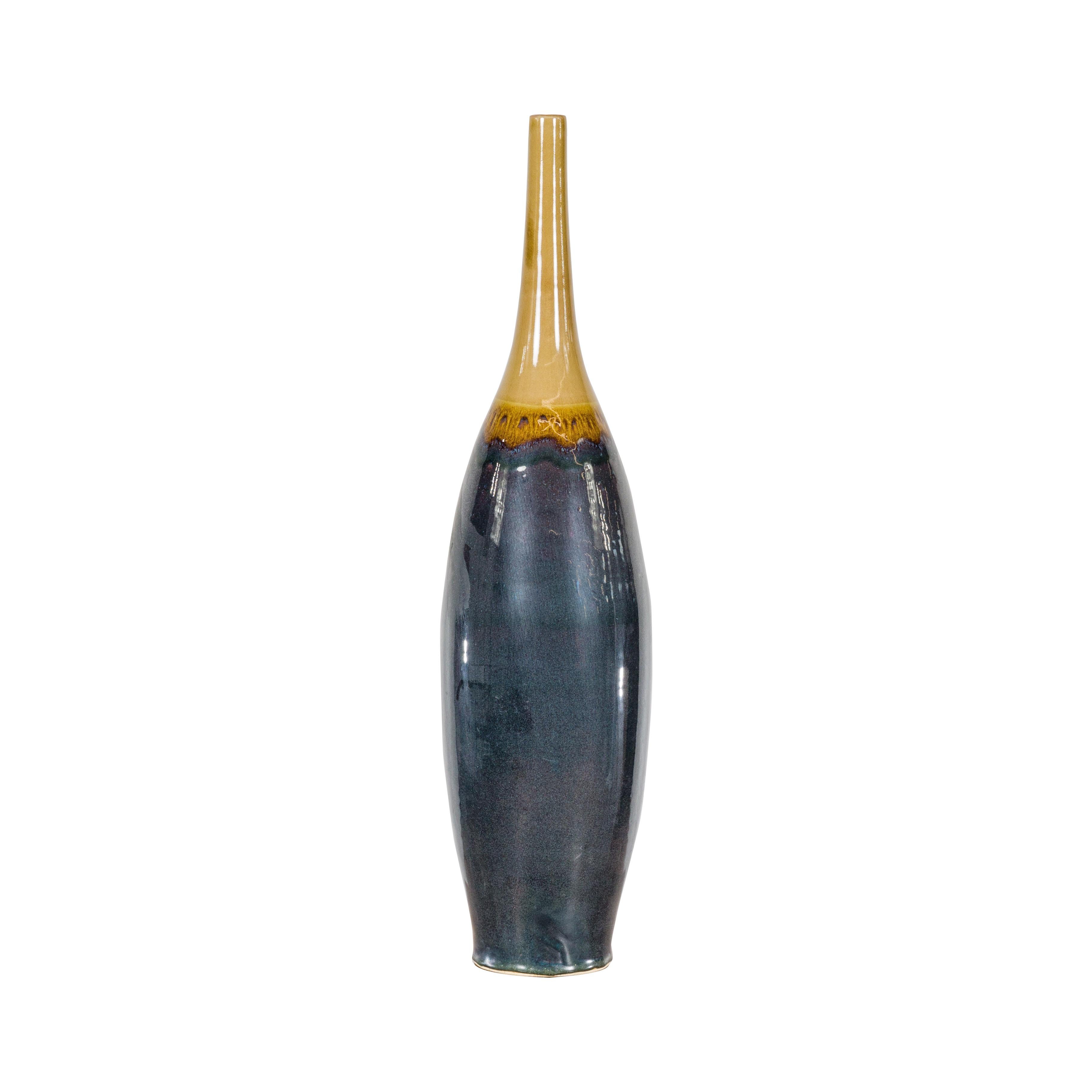 Sleek Tall Multi-Color Contemporary Vase with Narrow Mouth  For Sale 11