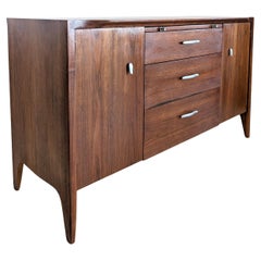 Sleek vintage midcentury Profile walnut sideboard, John Van Koert, Drexel 1960s