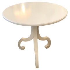 Sleek White Round Breakfast Table with Tripod Legs