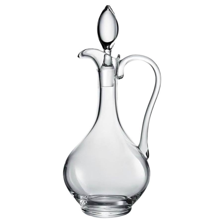 Sleek Wine Decanter with Handle by Baccarat of France For Sale