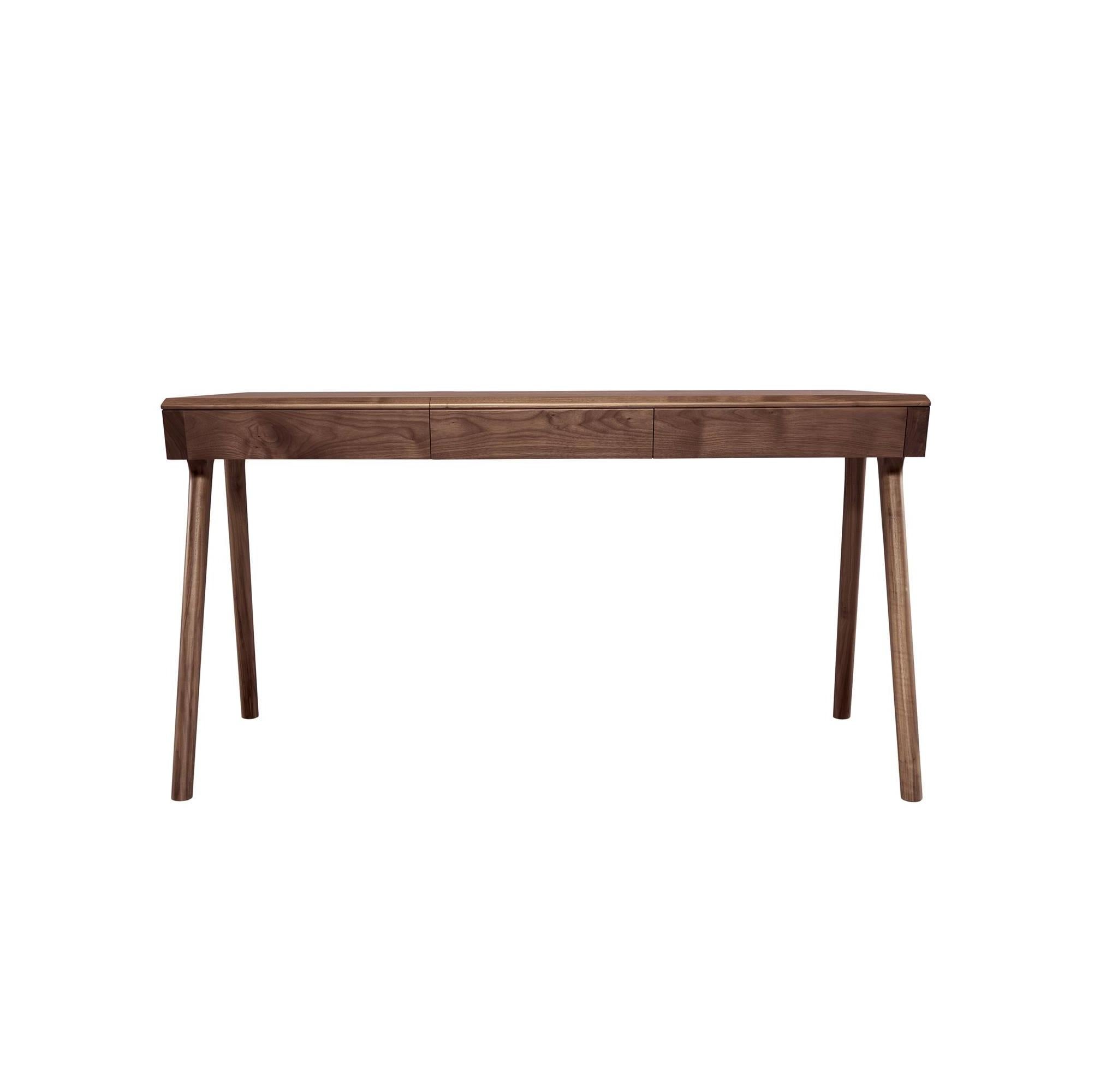 Schlanker Holzschreibtisch mit mehreren Ablagefächern in minimalistischem Design im Zustand „Neu“ im Angebot in NEW YORK, NY