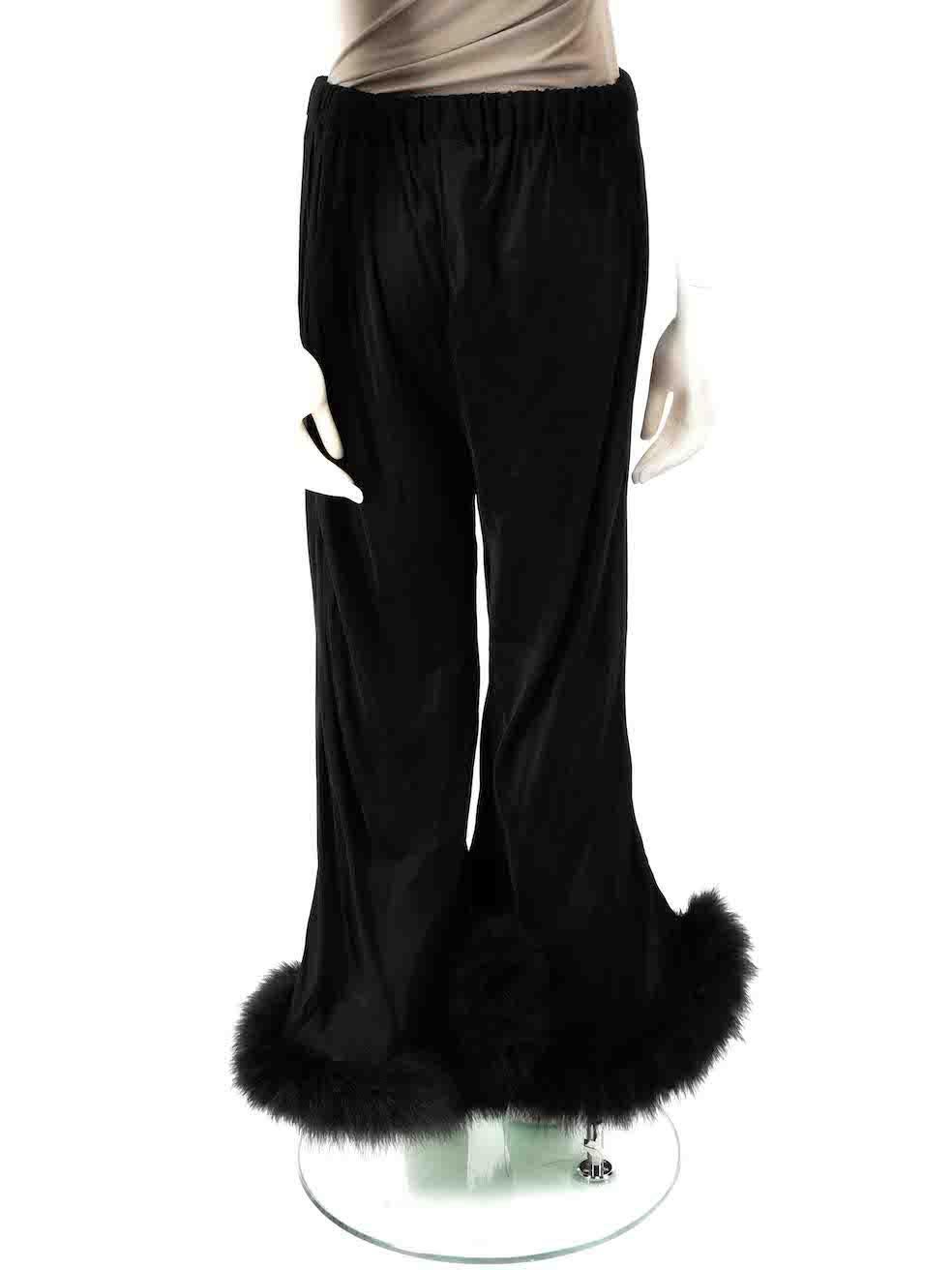 Sleeper Black Feather Trimmed Boudoir Trousers Size S In Good Condition For Sale In London, GB