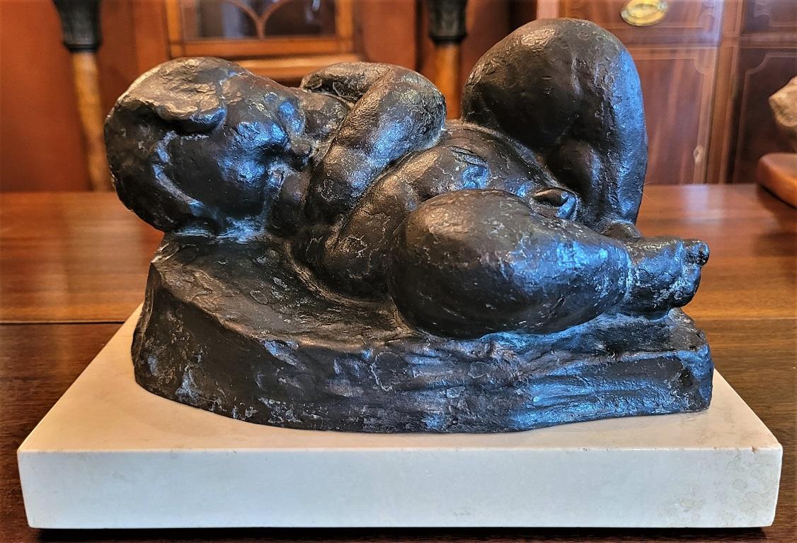 Sleeping Baby Bronze by Charles Umlauf In Good Condition For Sale In Dallas, TX