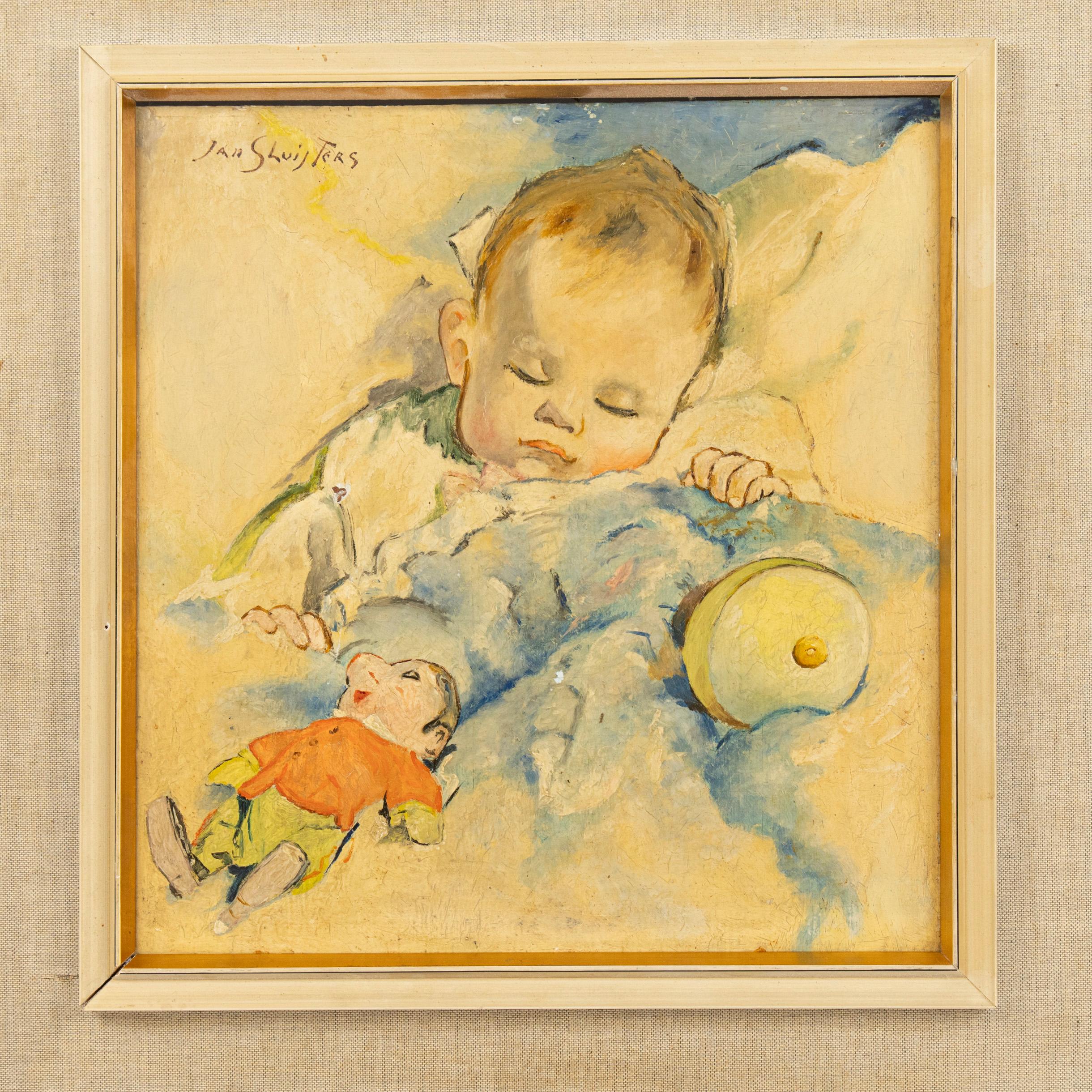 Expressionist Sleeping Baby, Jan Sluijters (1881-1957) For Sale