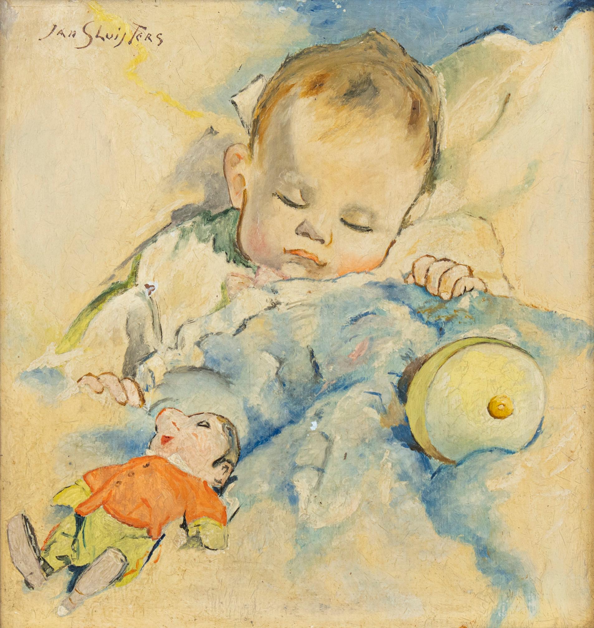 19th Century Sleeping Baby, Jan Sluijters (1881-1957) For Sale