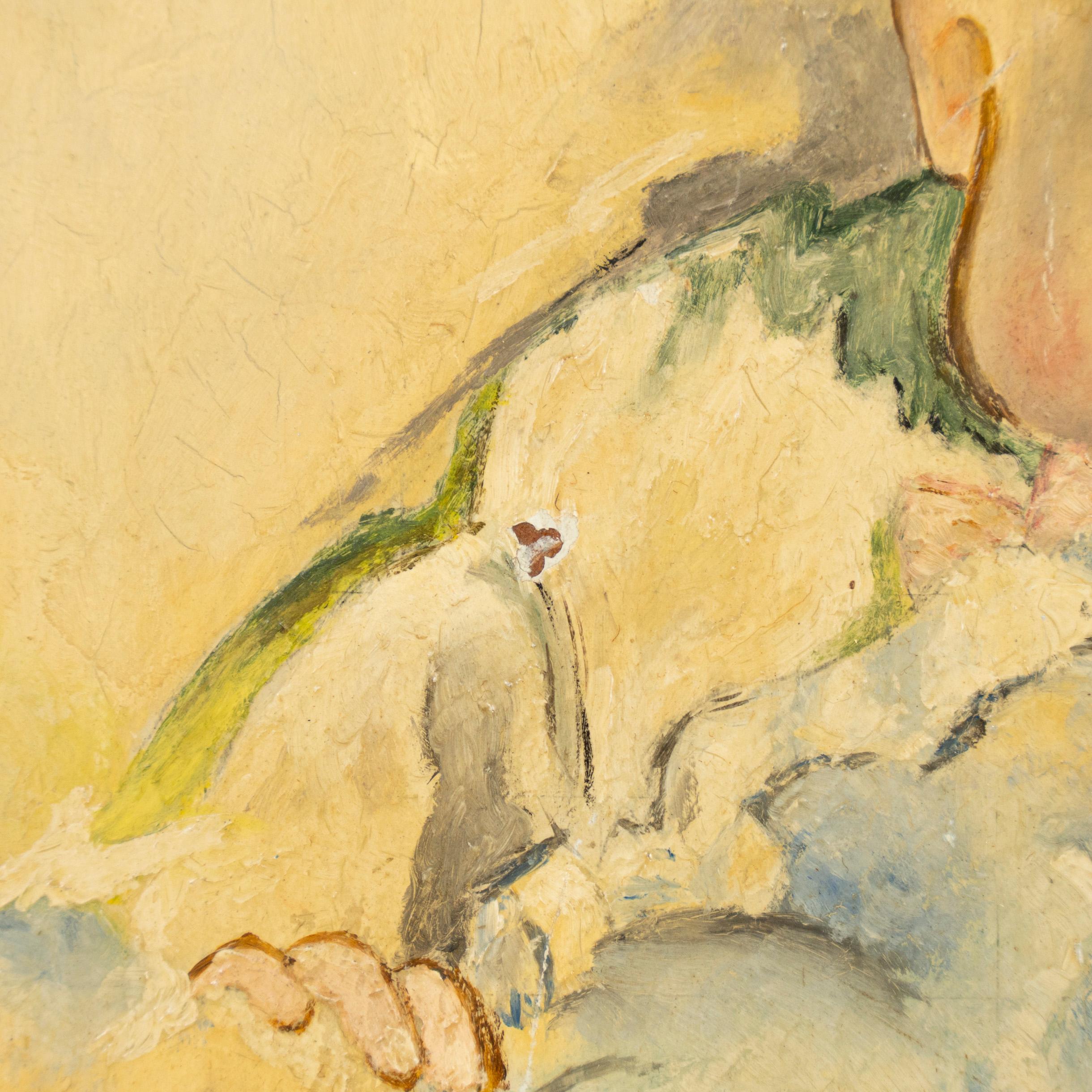 Acrylic Sleeping Baby, Jan Sluijters (1881-1957) For Sale