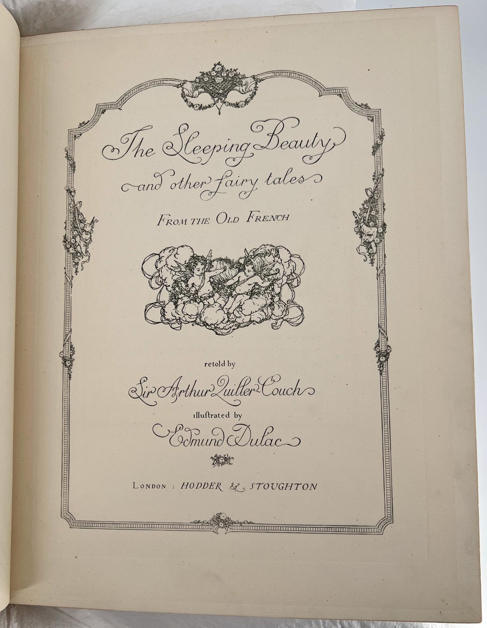 La beauté endormie et autres contes de fées de Sir A. Q. Couch  Edmund Dulac illustré. Excellent état à Middletown, NY