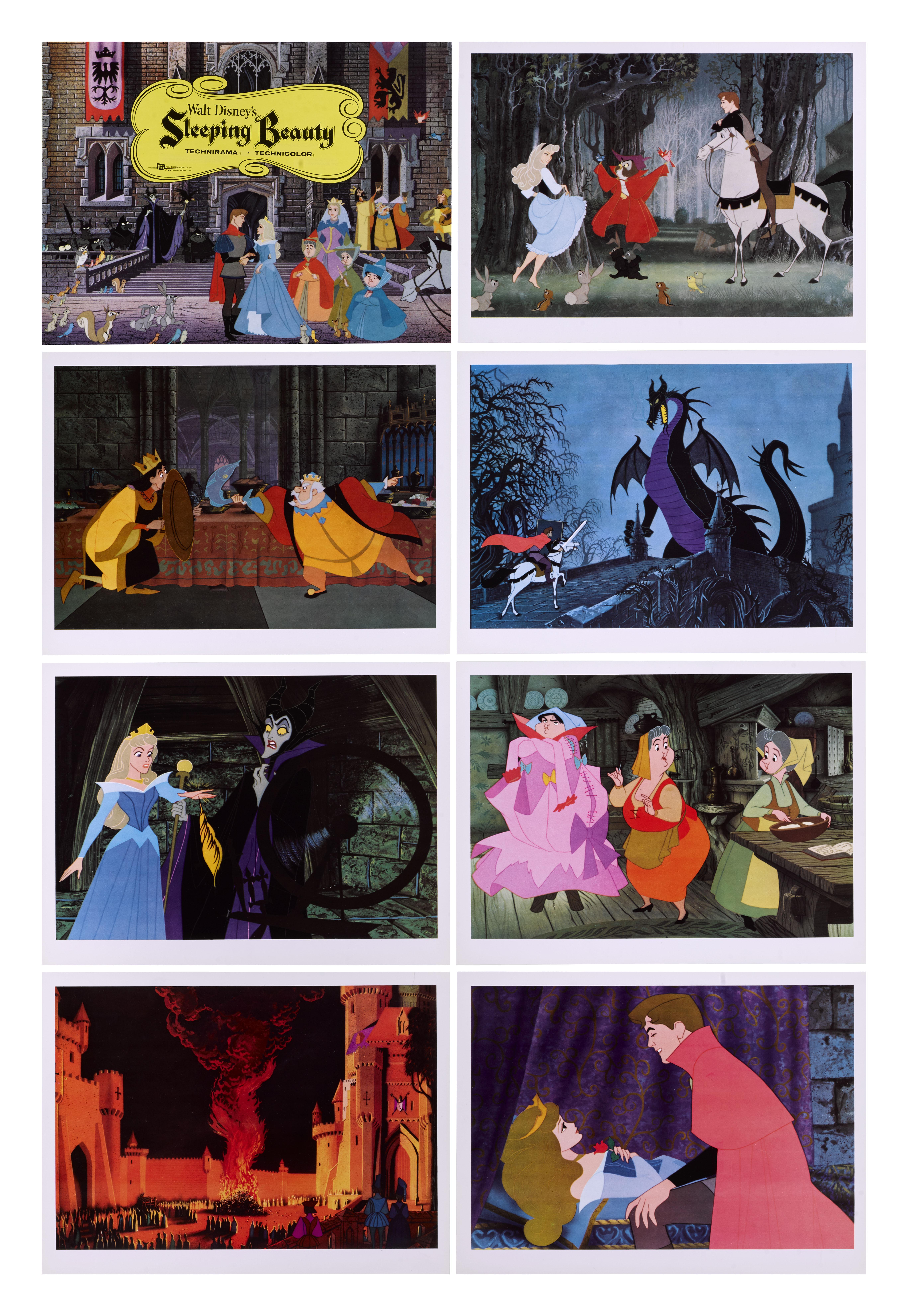 Original set of 8 US Lobby cards for the 1959 Walt Disney animation Sleeping Beauty directed by Clyde Geronimi. These Lobby cards would have been used in the cinema when the film was first released.
They would be shipped flat.