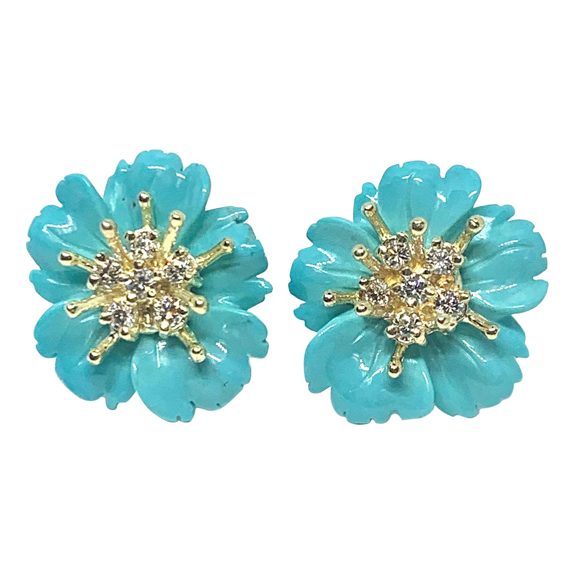 Turquoise Flower Earrings