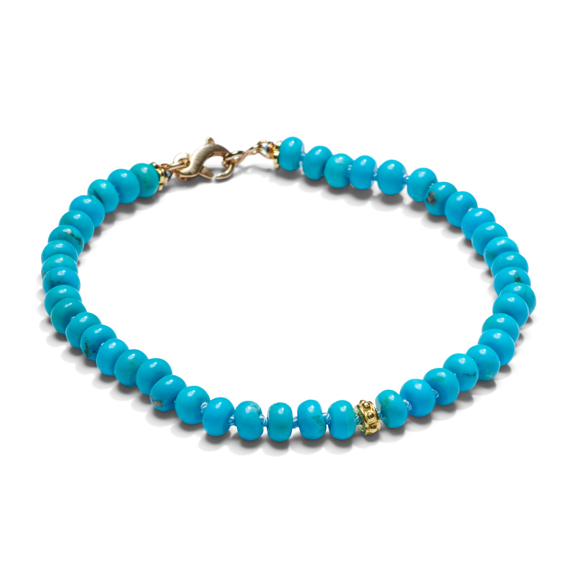 Pulsera de oro de 14 quilates con turquesa de la Bella Durmiente