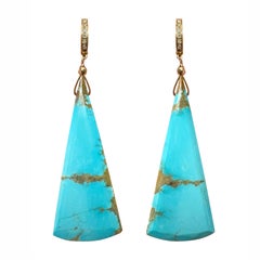 Sleeping Beauty Turquoise 38 Carats and Diamonds Paradizia Earrings E3489