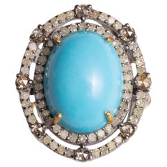 Sleeping Beauty Turquoise and Diamond Cocktail Ring