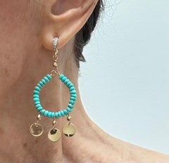 Sleeping Beauty Turquoise and Diamond Paradizia Earrings