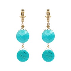 Pendientes Paradizia de Turquesa y Diamantes de la Bella Durmiente