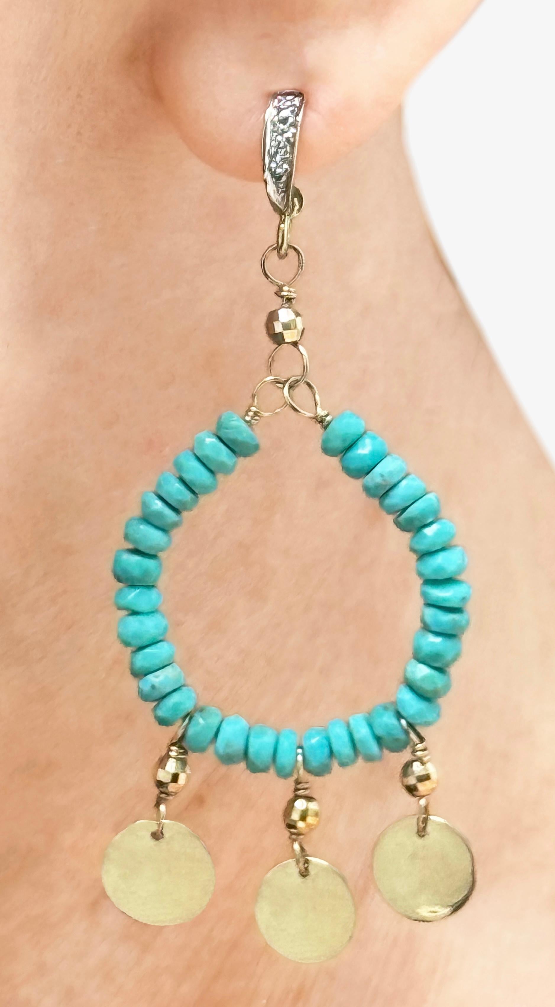 Dornröschen Ohrringe aus Türkis und Diamant Paradizia Damen im Angebot