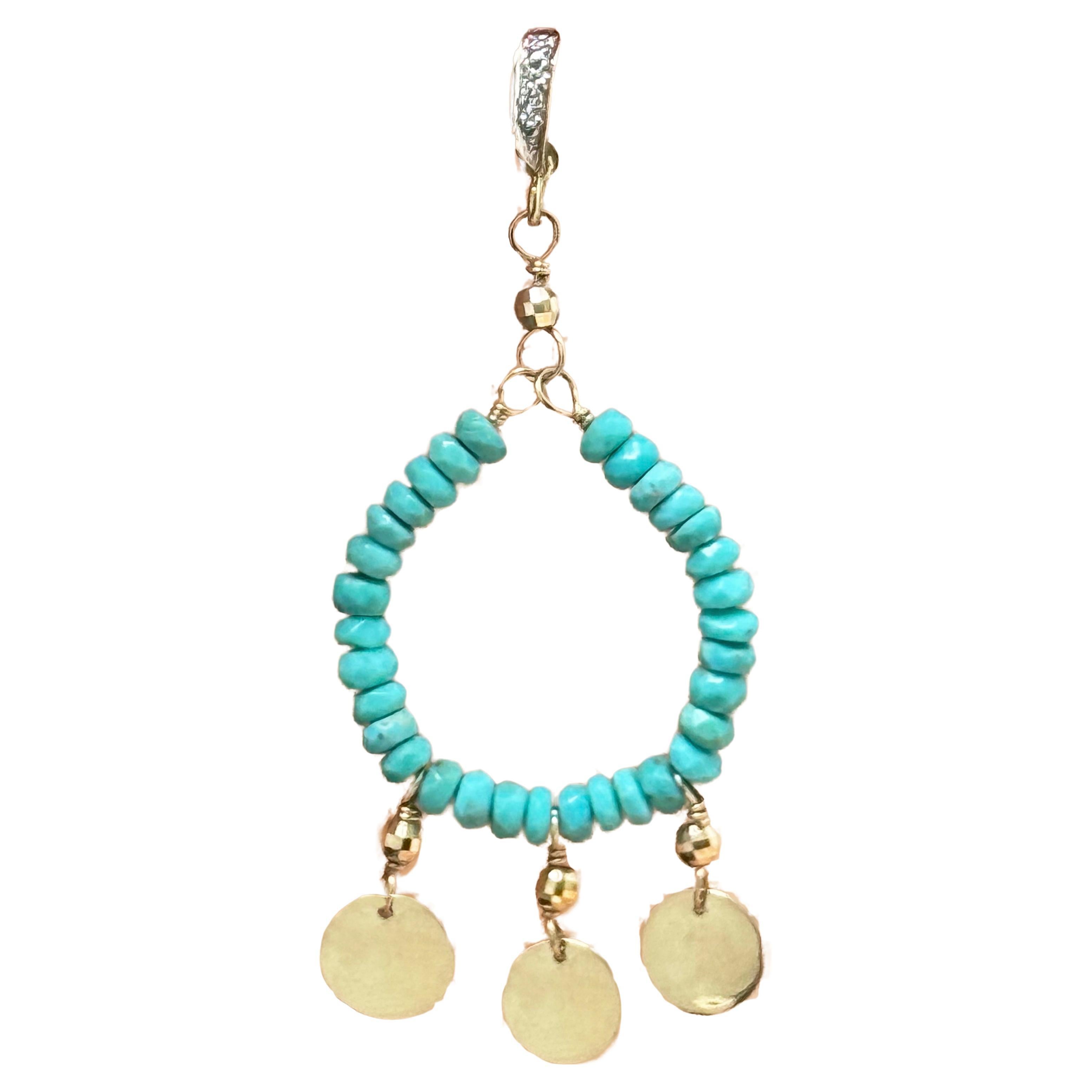 Dornröschen Ohrringe aus Türkis und Diamant Paradizia im Angebot 3