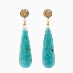 Sleeping Beauty Turquoise and Diamonds Paradizia Earrings