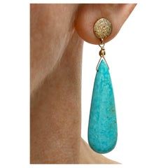 Sleeping Beauty Turquoise and Diamonds Paradizia Earrings