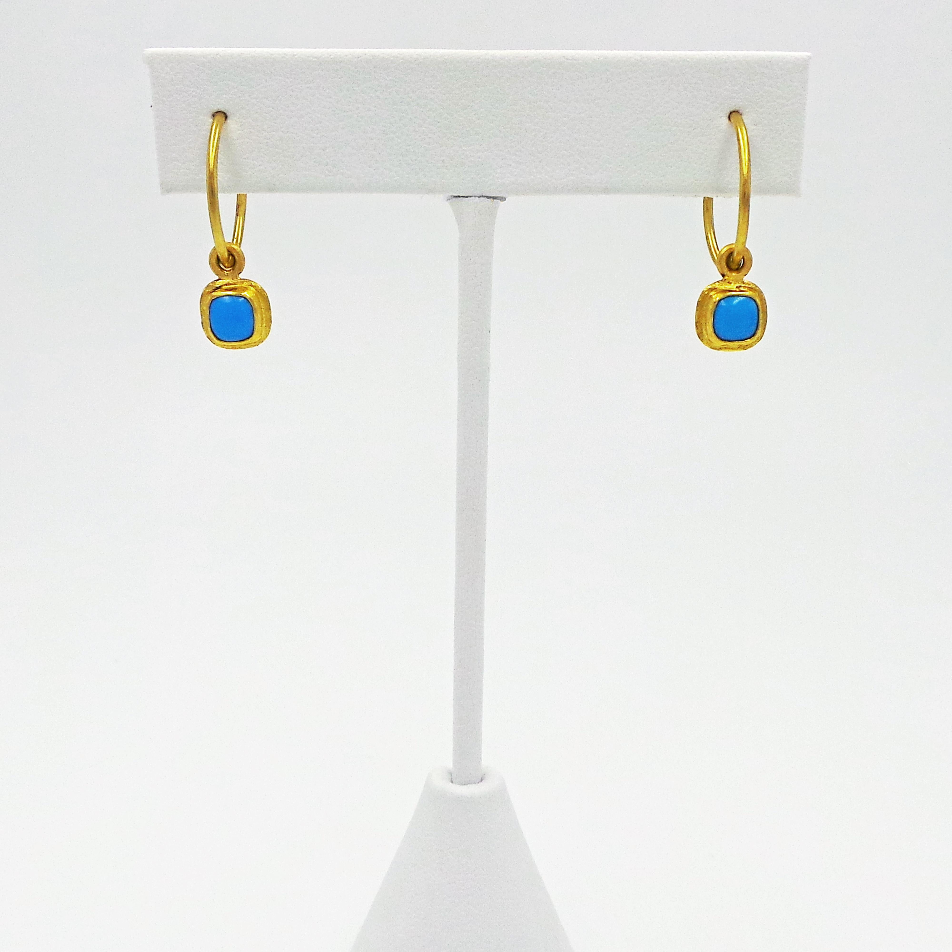Sleeping Beauty Turquoise and 22 Karat Gold Necklace, Ring and Earrings Set 6