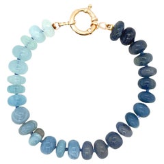 Sleeping Beauty Turquoise and Sapphire Bracelet  in 14K Gold