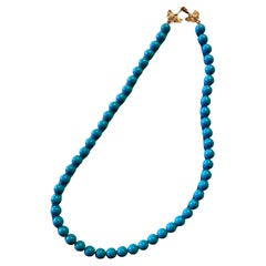 Perles de turquoise "Sleeping beauty" avec fermoir en or 14kt