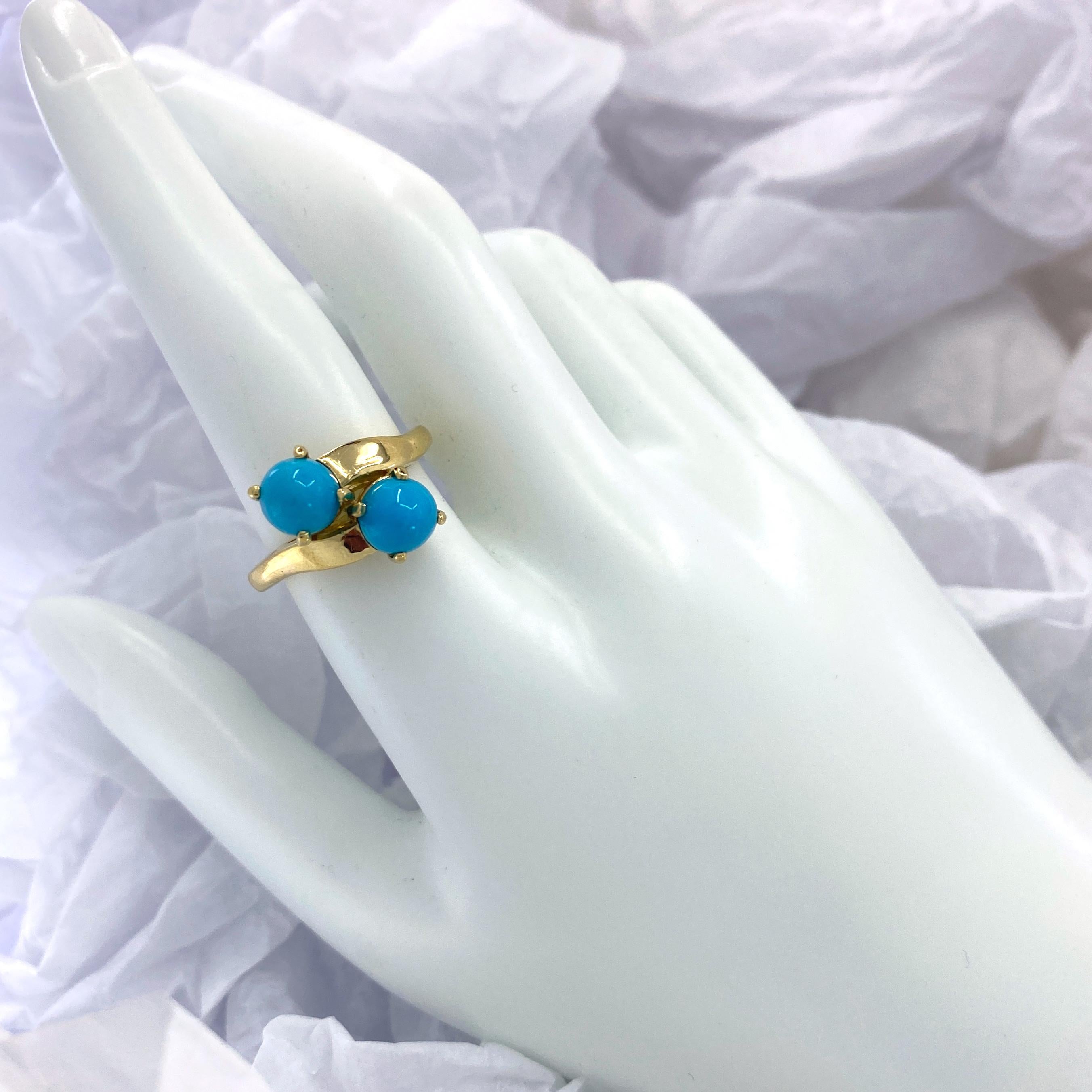 Türkis-Kugel-Cabochon-Ring 