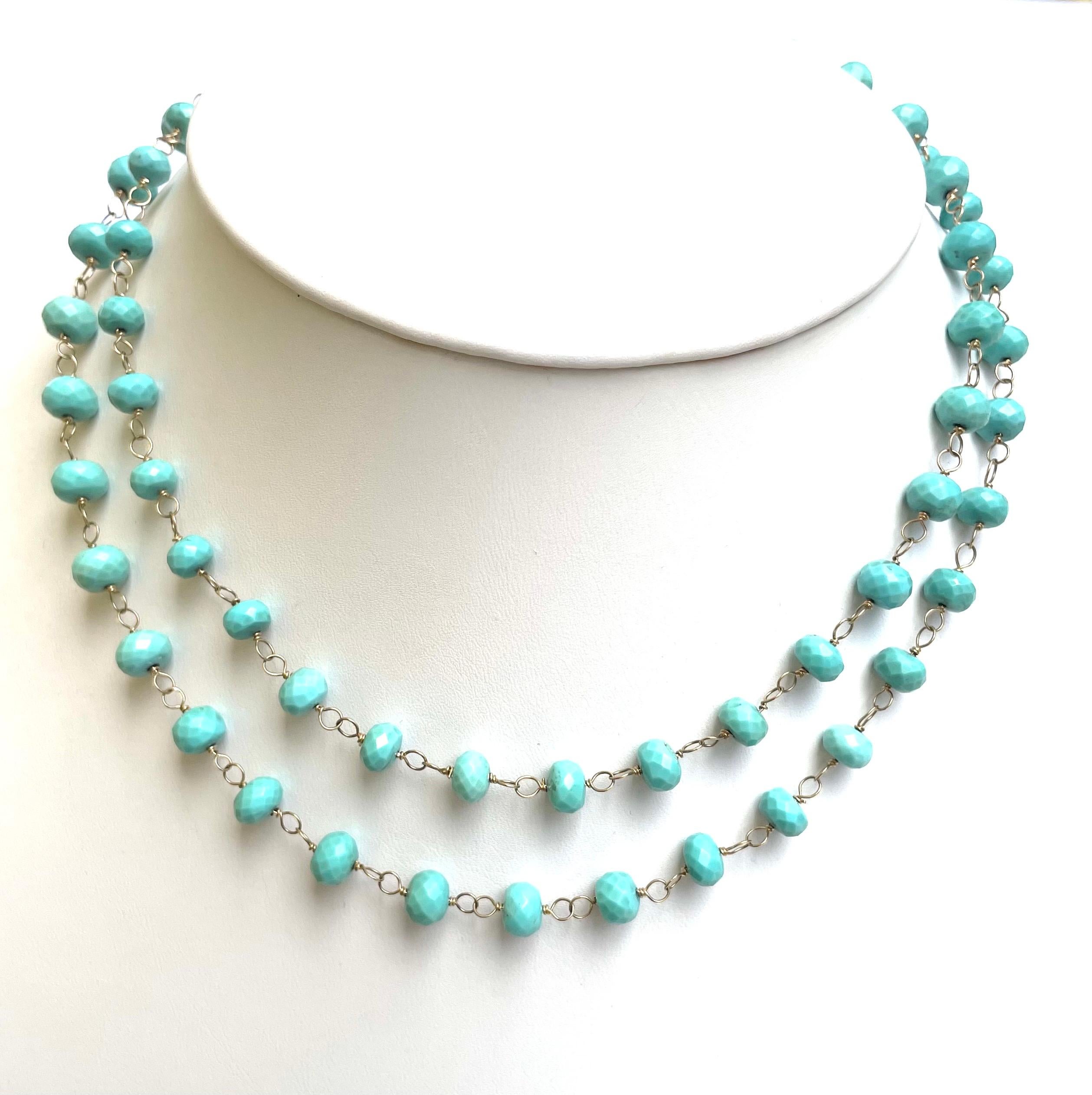 Sleeping Beauty Turquoise Long  Paradizia Necklace For Sale 4