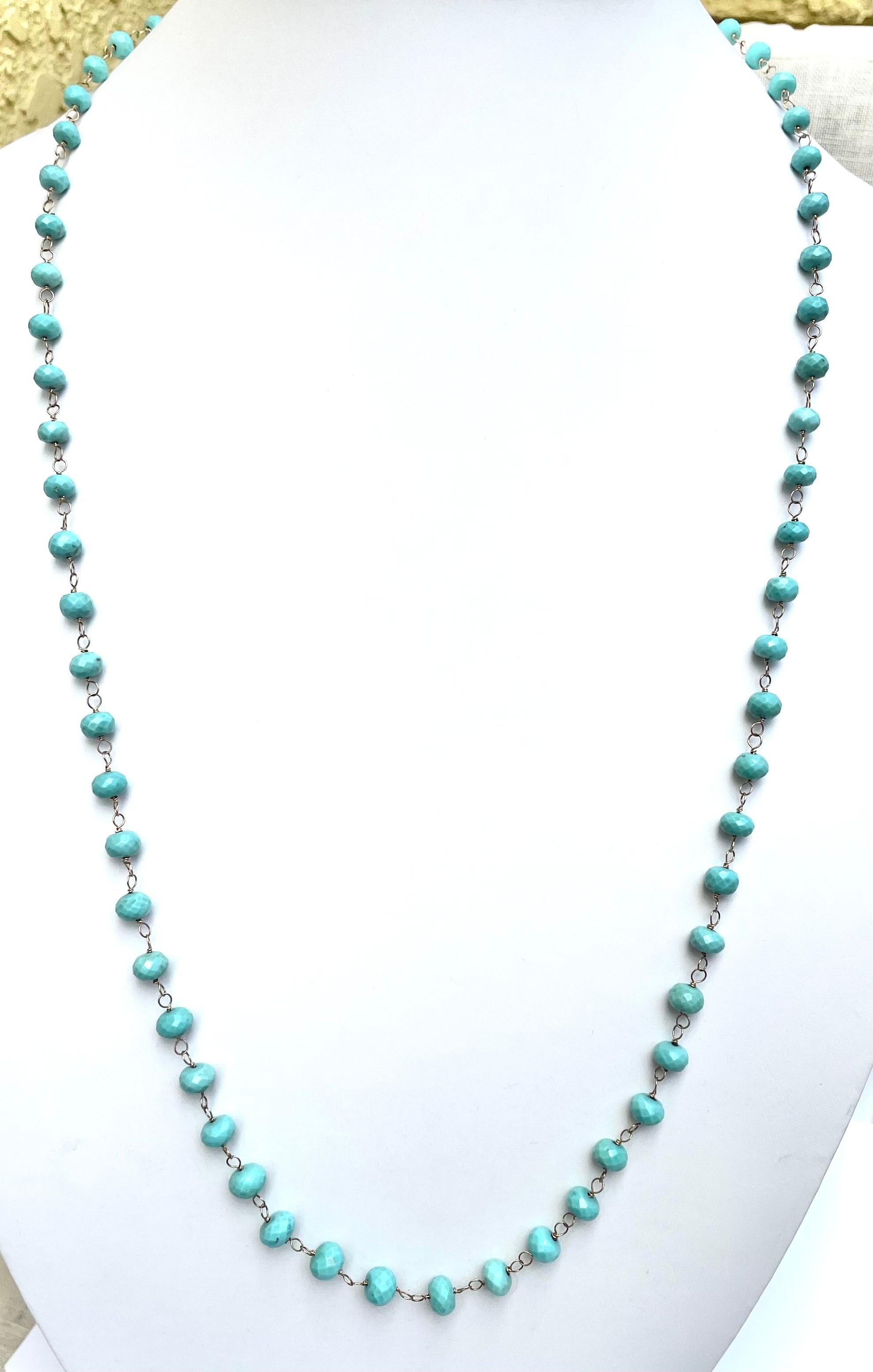 Sleeping Beauty Turquoise Long  Paradizia Necklace For Sale 5