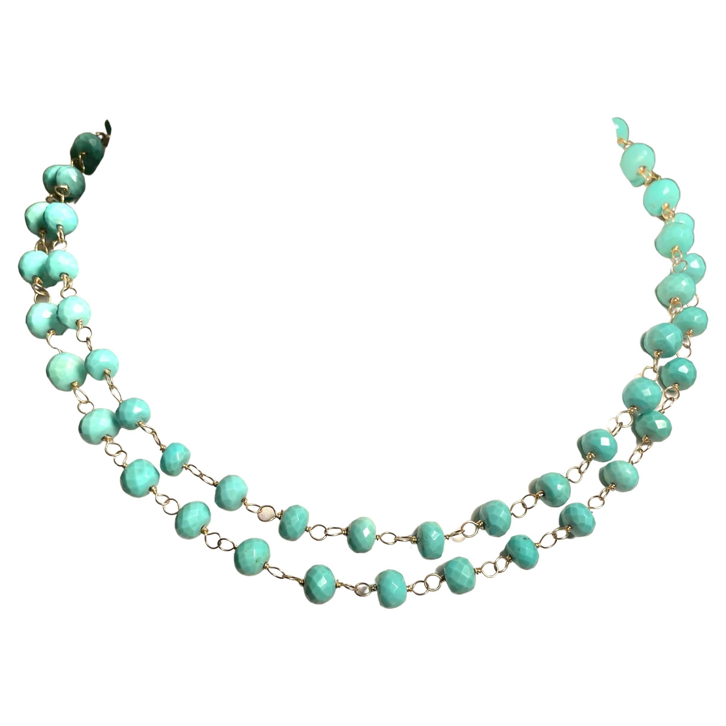 Artisan Sleeping Beauty Turquoise Long  Paradizia Necklace For Sale